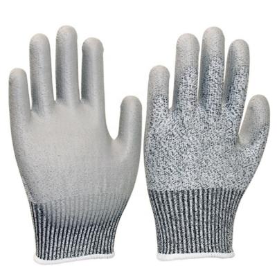 China Glass Handling 13 Gauge HPPE Industrial Grade 5 PU Palm Heavy Duty Anti Dip Coating Work Safety Hand Cut Heavy Duty Gloves for sale