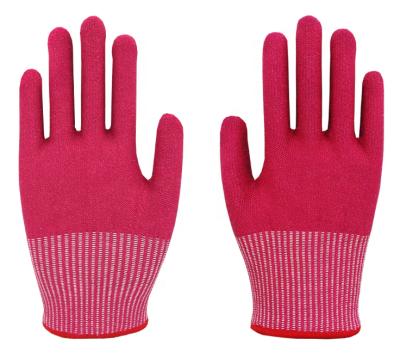 China 13G HPPE Level 5 Kitchen Food Processing Grade Safety Red Heavy Duty Labor Proof Hand Glass Hand Gloves Anti Cut for sale