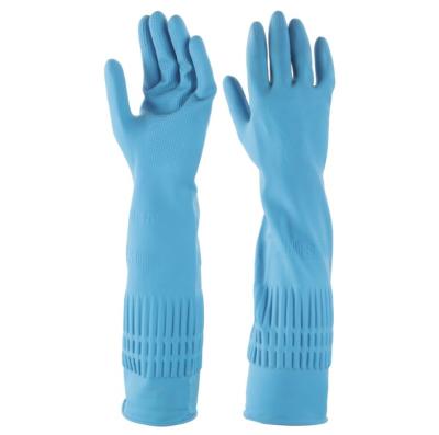 China Household 45cm Long Sleeve Household Dish Use Waterproof Reusable Laundry Anti Slip Rubber Gloves Wholesale Extra Long Washing for sale