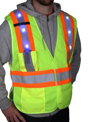 China FLASH LED New Design Led Cheap Elastic Net Mesh Reflective Safety Vest Railway Road Airport for sale