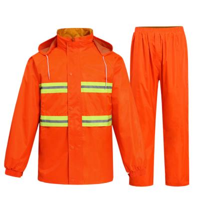 China Wholesale Water Proof Split Style PVC High Visibility Safety Raincoat Jacket Adult Reflective Streetwear With Hood for sale