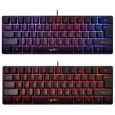 China Anti-ghosting New USB Wired Luminous Mini Membrane Game Keyboard RGB 61 Master Game Keyboard For Gaming Laptop PC V700 for sale