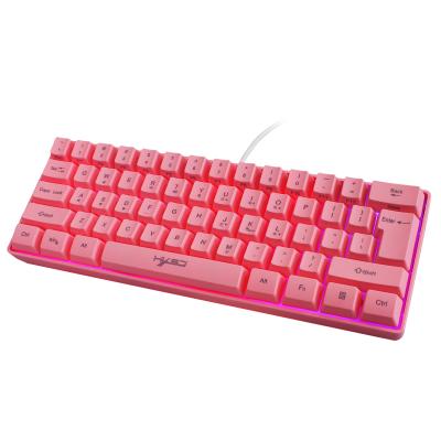 China Mechanical Anti-ghosting 61 Keys V700 Membrane Keyboard RGB Gaming Light Like 61Key Feel Wired Mini Gaming Keyboard for sale