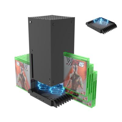 China JYS-X133 Multifunctional Vertical Stand Holder Fan Station For XBOX XSX System With 3 USB HUB 18 Game Slots Multifunctional Cooling Base for sale