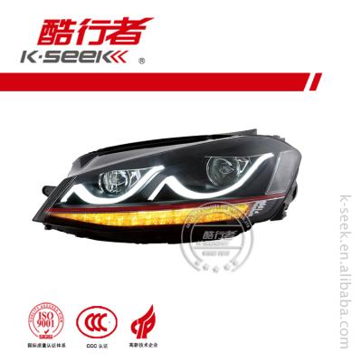 China Automotive industry smile style led headlight with DRL and xenon projector for VW Golf 7 for sale