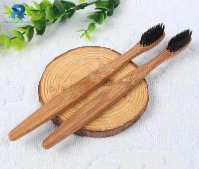 China Wholesale 100% Disposable Biodegradable Charcoal Bamboo Toothbrush for sale