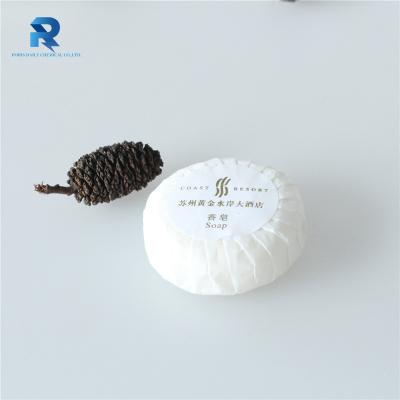 China ANTISEPTIC Small Round Shaped Paper 30g Ply Wrapped Disposable Hotel Bath Soap for sale