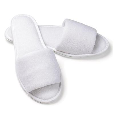 China Hotel slippers reuse hotel wholesale high quality white slippers towels open toe for sale