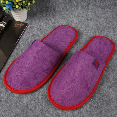 China Yangzhou Factory Supply 5mm Eva Cotton Terry Single Purple Home Indoor Slipper Fashion/Comfortable/Durable for sale