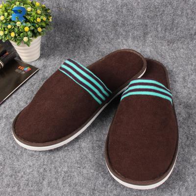 China Fashion/Comfortable/Durable OEM Factory Dark Brown Coral Fleece Home Or Hotel Indoor Dark Brown Coral Slipper OEM Factory for sale