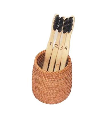 China 100% Biodegradable Natural Soft Bristle Charcoal Home Family Bamboo Toothbrush for sale