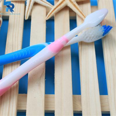 China Wholesale Disposable Supermarket Soft Nylon Bristle Low Price Colorful Hotel Rubber Toothbrush for sale