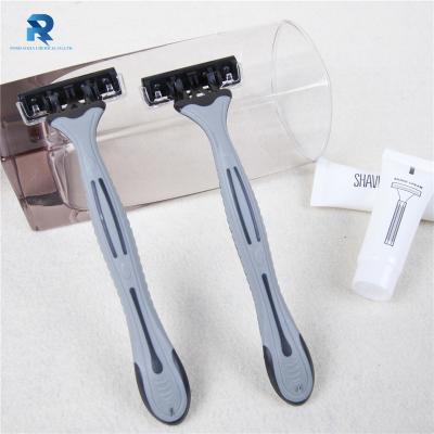 China Bathroom Swivel Triple Blade Stainless Steel Triple Blade Men's Head Shaving Razor for sale