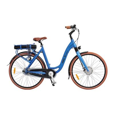 China Classic 700c 36v 250w Aluminum Alloy Battery Rear Indoor Public City Electric Bicycle Front Motor Mount Electric Bike Ebike for sale