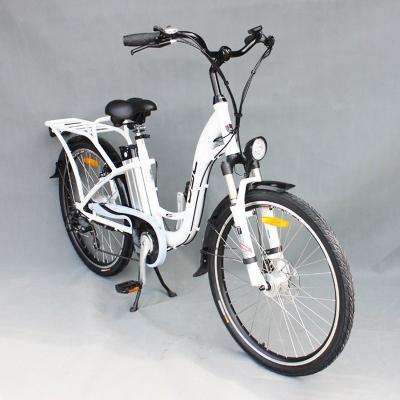 China Cheap price 26 inch standard classic style 36v 250w step-thru frame city electric bicycle electric bike ebike for sale