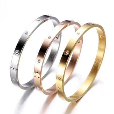 China CLASSIC Fashion Stainless Steel Bangle Bracelet Women Jewelry Cuff Bracelet with 18K Gold Plated 2020 New Arrivals for sale