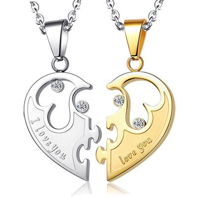 China CLASSIC New Arrivals Stainless Steel Couple Necklace Jewelry Set for sale