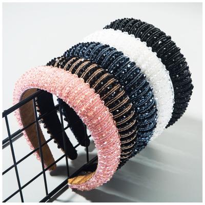 China Luxury Hot Sale Colorfull Handmade Full Crystal Beaded Headband For Women 2021 Luxury Headband Women Accessories for sale