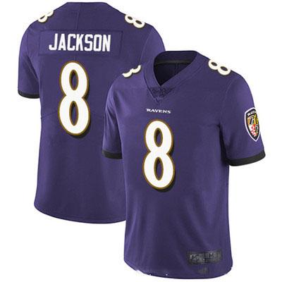 China Newcomers Antibacterial Mens Lamar Jackson 2020 American Football Quilted Jersey for sale