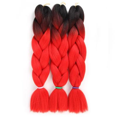 China Yaki Wholesale Synthetic Braiding Hair Pre Stretched Braiding crochet hair Queen Ombre Jumbo For Braids extensions for sale