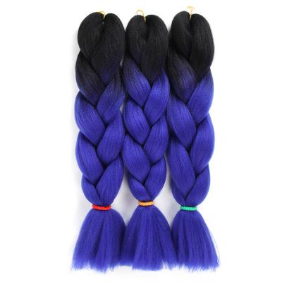 China Yaki Two color gradual change chemical fiber big braid jumbo braided hair high temperature silk braid for sale