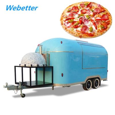 China Painted Vegetable Processing Plant Galvanized Mobile Airstream Truck Pizza Catering Trailer for sale