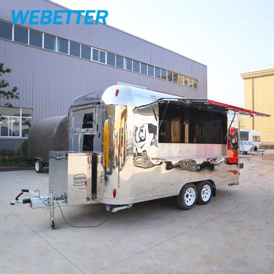 China Valid Vegetable Processing Factory WEBETTER EEC Stainless Steel Food Trailer Coffee Food Truck for sale