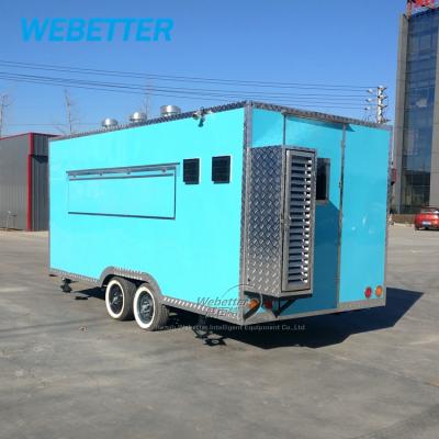 China Roasted Chicken Hot Kiosk Mobile Bakery Vending Kitchen Square Fast Food Trailer for sale