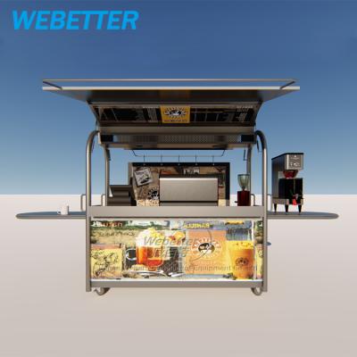 China Vegetable Processing Plant Food Trailer Hot Dog Cart Hand Push Food Cart Street Food Vending Cart for sale