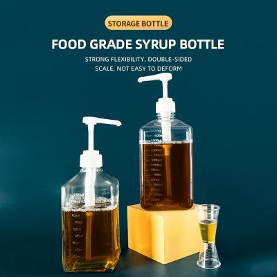 China Hand Glass Quantitative Press Squeeze Bottle Sugar Bottle Fructose Syrup Squeeze Bottle Milk Tea Shop Squeeze Stored Main Commercial for sale