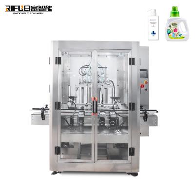 China 50-500ML Food Servo Motor 4 Head Sauce Glass Bottle Liquid Filling Machinery for sale