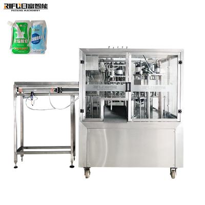 China Automatic Food Suction Nozzle Bag Washing Liquid Preformed Bag Liquid Filling And Capping Machine for sale