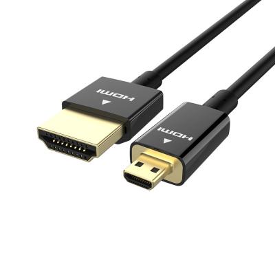 China Cheap Black Tezy 2M Slim Support Resolution Rate 4k 60Hz OD3.2mm Micro HDMI Car To HDMI Cable for sale