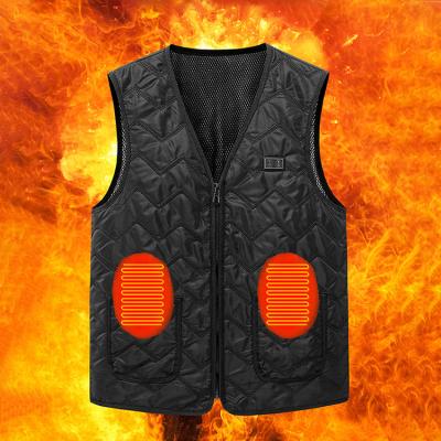 China Waterproof USB Temperature Filling Adjustable V-Neck Heated Vest 8 Light Warm Heating Zones Heated Vest for sale