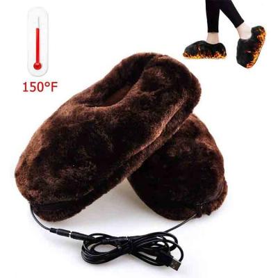 China Usb Winter Artifact USB Power Heating Slipper Electrically Heated Shoes For Keep Warm Feet Care for sale