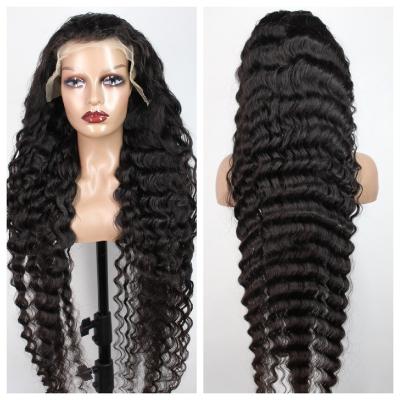 China Body Wave Remy Glueless Full Lace wig 100% Deep  wave Human Hair Wigs Pre Plucked Cuticle Aligned Brazilian Virgin Raw Frontal Lace Wigs for sale