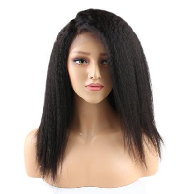 China Super Wave Brazilian Human Hair 13x4 Transparent Lace Frontal Wigs Kinky Straight 180% Density for sale