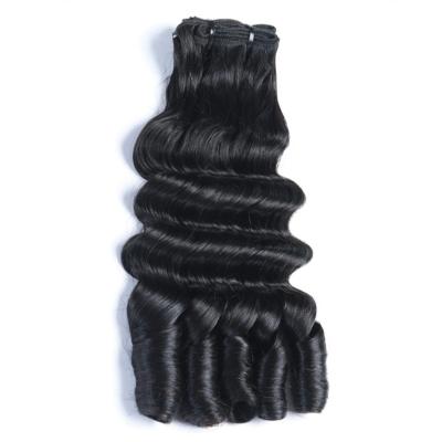 China Kinky Curl Funmi Hair Rose curl  hair with virgin  brazilian closure Double drawn Remy hair weft Natural black 8-30