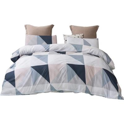 China Modern Simple Geometric Printed Comforter Cover 100% Comfortable Bedding Set Polyester Fiber Nondisposable Three Piece Summer for sale