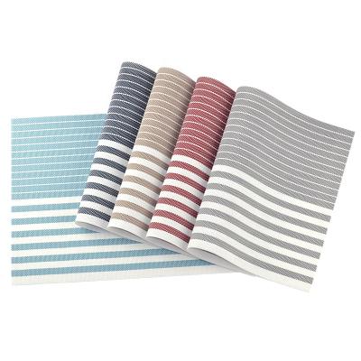 China Striped Western Japanese Single Table Mat Placemat Heat Pad Bowl Mat Coaster Tablecloth Minimalist Hot Sale Color Place Mat 30*45cm for sale