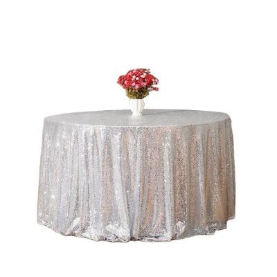 China Waterproof Round Shiny Sequined Tablecloth Dessert Tablecloth Picnic Party Wedding Sequin Birthday Party Decoration Table Cloth for sale