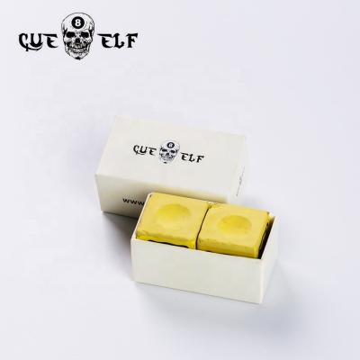 China Professional Durable 2pcs High Grade Cueelf Modern Pool Chalk Per Box Diamond Snooker Billiard Cue Yellow Chalk for sale