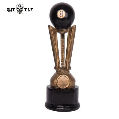 China Modern Wholesale Custom Rewards Souvenir 8 Ball Trophy For Billiards Winner Pool Reward Sports Trophies Cups for sale