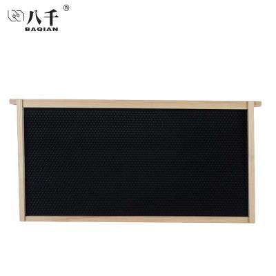 China Unmounted Beekeeping Beekeeping Tools Langstroth Pine Wood Deep Waxed Black Plastic Sheet Bee Wood Frame With Base for sale