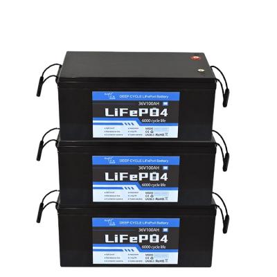 China Golf Carts 36v 100ah Li Ion Battery Lifepo 4 Battery For Fishing Boat Engine Motor Waterproof Ip65 Metal Housing for sale