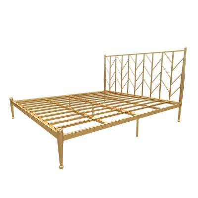 China Modern Hot Selling Modern Full Size Gold Custom Metal Bed Frame for sale