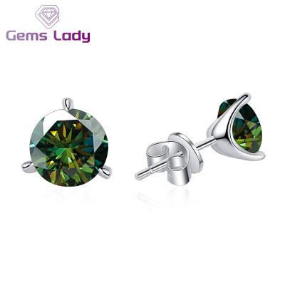 China CLASSIC GEMS LADY Elegant S925 Jewelry Silver Stud Earrings with 5mm and 6.5mm Classic Style Shape Dangle Earrings for Couples Girlfriend Gifts for sale