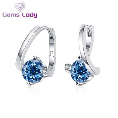 China CLASSIC LADY Luxury GEMS 925 Silver Stud Earrings With Moissanite Jewelry For Women Classic Style Earrings For Party Wedding Anniversary for sale