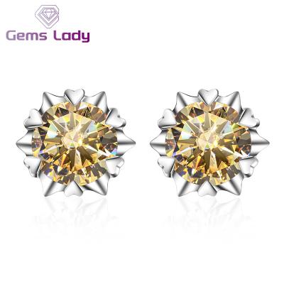 China Romantic LADY S925 GEMS Jewelry Romantic Silver Moissanite Dangle Earrings With 5mm And 6.5mm Soft Snowflake Shape For Couples Girlfriend Gifts for sale