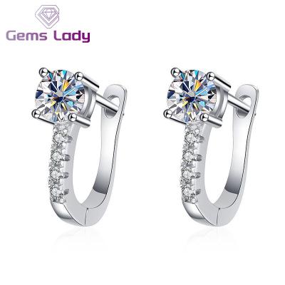 China LADY Vintage S925 Sterling Silver Stud Earrings Casual/Sporty GEMS with Moissanite Jewelry for Women Classic Style Earrings for Party Wedding for sale